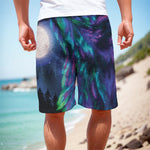 Aurora Howling Wolf Spirit Print Men's Cargo Shorts