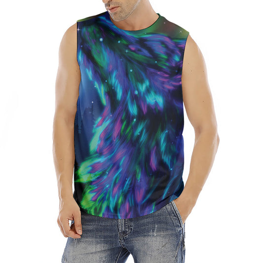 Aurora Howling Wolf Spirit Print Men's Fitness Tank Top