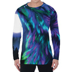 Aurora Howling Wolf Spirit Print Men's Long Sleeve T-Shirt