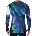 Aurora Howling Wolf Spirit Print Men's Long Sleeve T-Shirt
