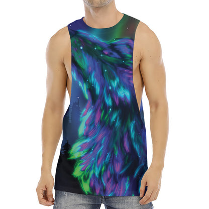 Aurora Howling Wolf Spirit Print Men's Muscle Tank Top