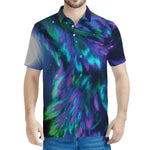 Aurora Howling Wolf Spirit Print Men's Polo Shirt