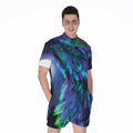 Aurora Howling Wolf Spirit Print Men's Romper