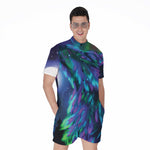 Aurora Howling Wolf Spirit Print Men's Rompers