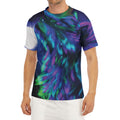 Aurora Howling Wolf Spirit Print Men's Short Sleeve Rash Guard