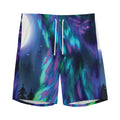 Aurora Howling Wolf Spirit Print Men's Athletic Shorts
