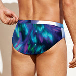 Aurora Howling Wolf Spirit Print Men's Swim Briefs