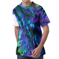 Aurora Howling Wolf Spirit Print Men's Velvet T-Shirt