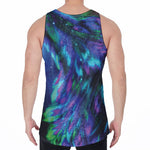 Aurora Howling Wolf Spirit Print Men's Velvet Tank Top