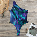 Aurora Howling Wolf Spirit Print One Shoulder Bodysuit
