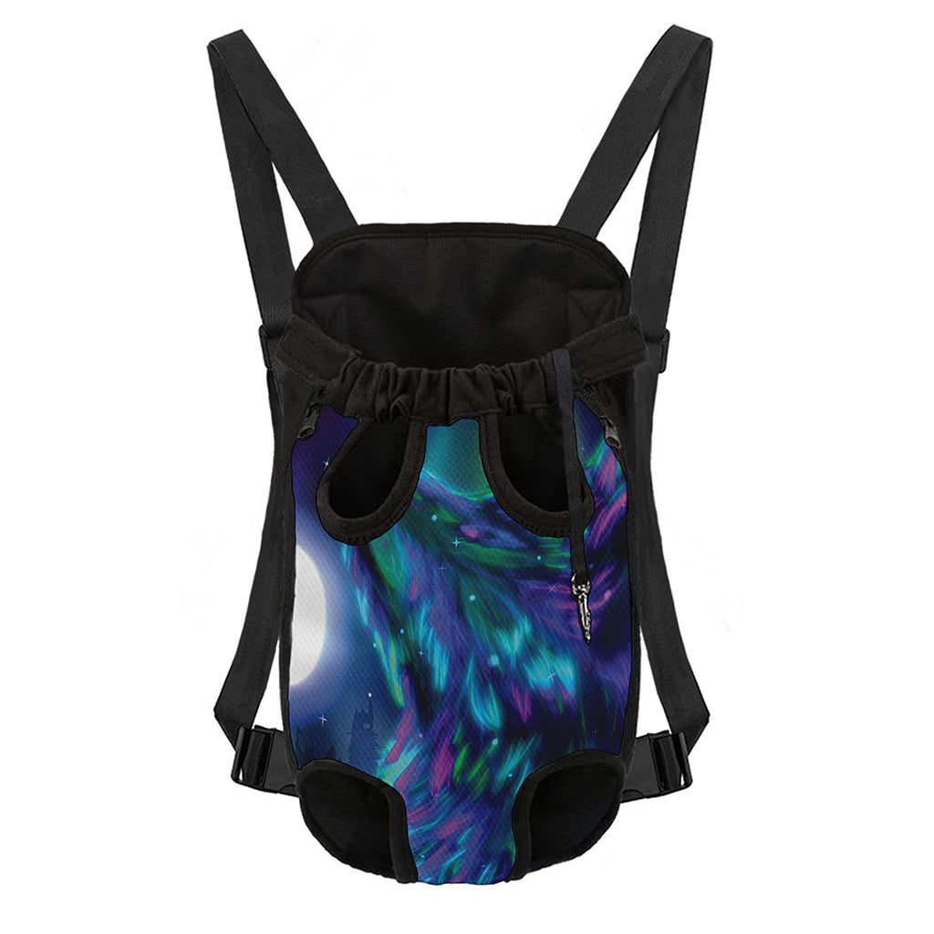 Aurora Howling Wolf Spirit Print Pet Carrier Backpack