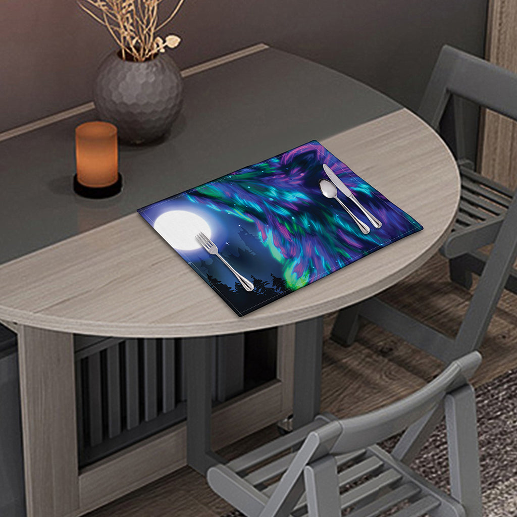 Aurora Howling Wolf Spirit Print Placemat