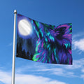 Aurora Howling Wolf Spirit Print Polyester Flag