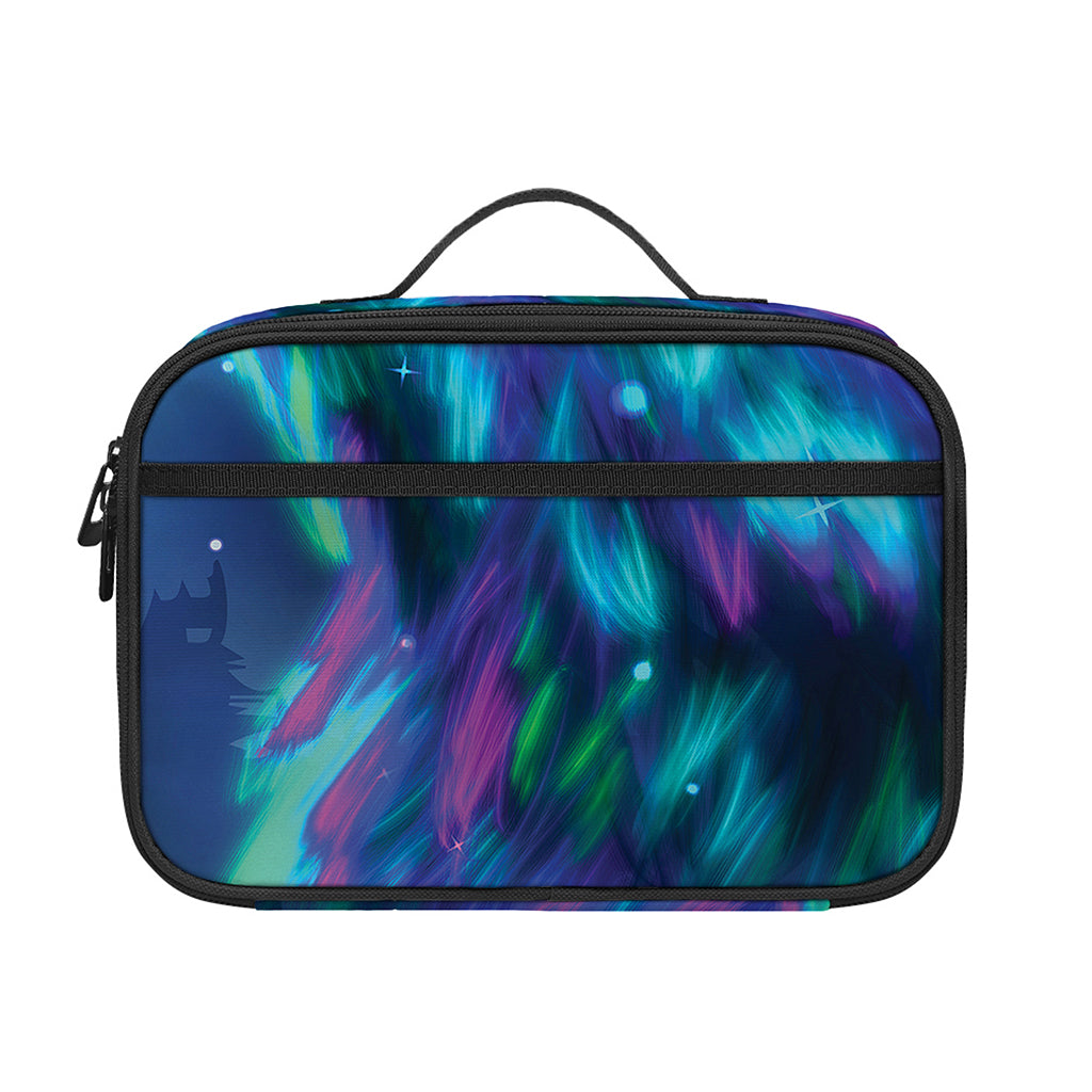 Aurora Howling Wolf Spirit Print Portable Lunch Bag