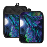 Aurora Howling Wolf Spirit Print Pot Holders With Pocket