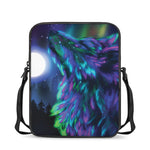 Aurora Howling Wolf Spirit Print Rectangular Crossbody Bag
