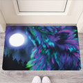 Aurora Howling Wolf Spirit Print Rubber Doormat