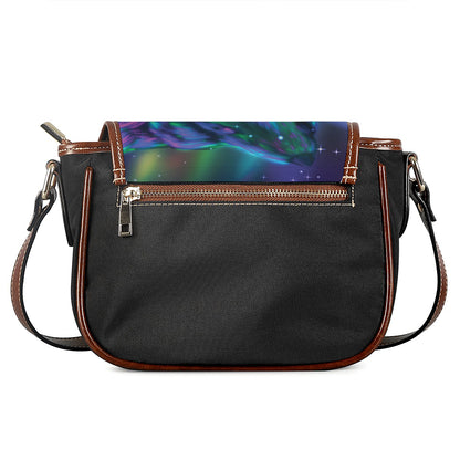Aurora Howling Wolf Spirit Print Saddle Bag