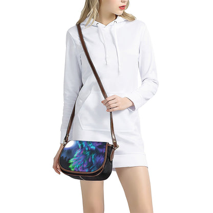 Aurora Howling Wolf Spirit Print Saddle Bag