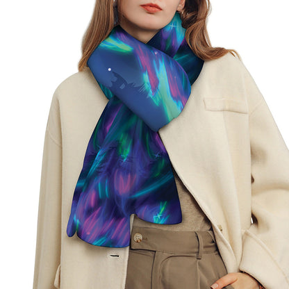 Aurora Howling Wolf Spirit Print Scarf