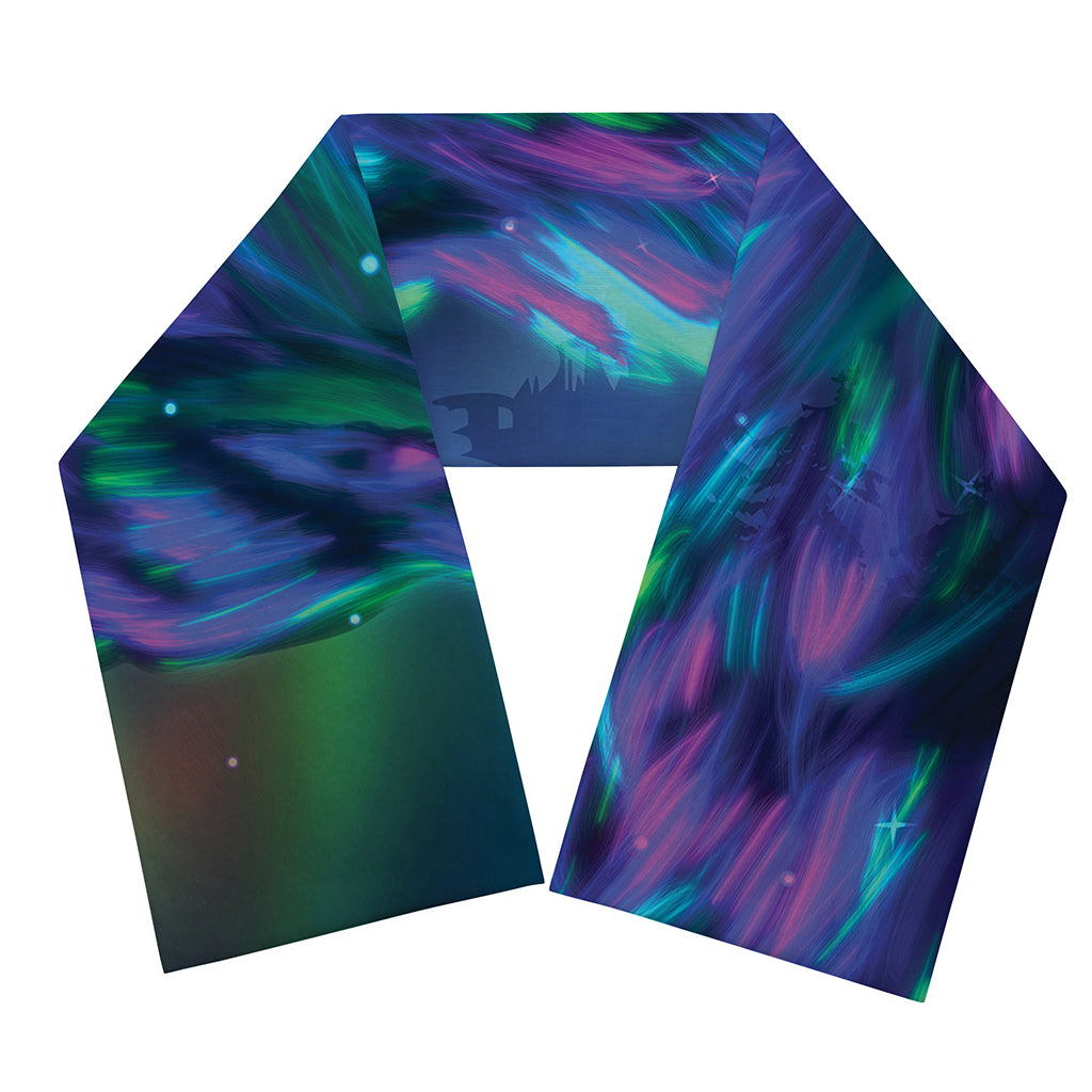 Aurora Howling Wolf Spirit Print Scarf