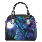 Aurora Howling Wolf Spirit Print Shoulder Handbag