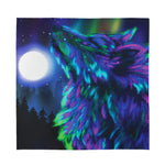 Aurora Howling Wolf Spirit Print Silk Bandana