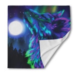 Aurora Howling Wolf Spirit Print Silk Bandana