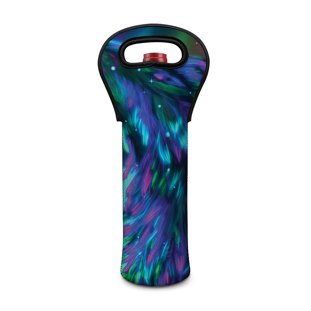 Aurora Howling Wolf Spirit Print Single Neoprene Wine Tote