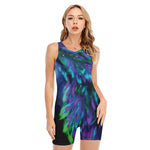 Aurora Howling Wolf Spirit Print Sleeveless One Piece Swimsuit