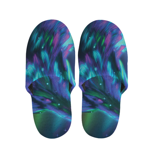 Aurora Howling Wolf Spirit Print Slippers