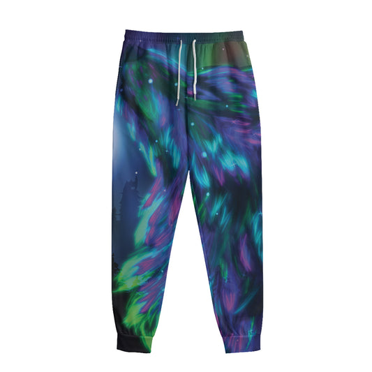 Aurora Howling Wolf Spirit Print Sweatpants