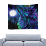 Aurora Howling Wolf Spirit Print Tapestry