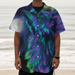 Aurora Howling Wolf Spirit Print Textured Short Sleeve Shirt