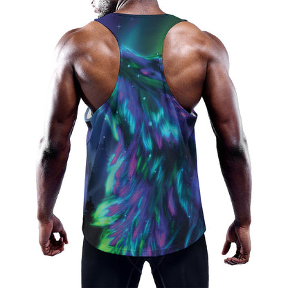 Aurora Howling Wolf Spirit Print Training Tank Top