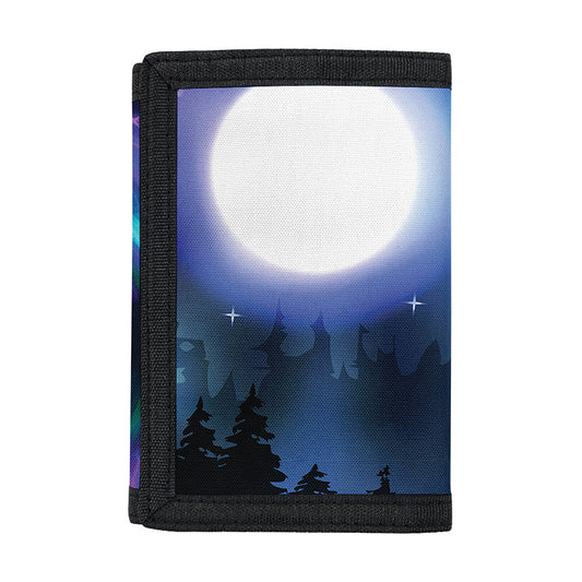 Aurora Howling Wolf Spirit Print Trifold Wallet