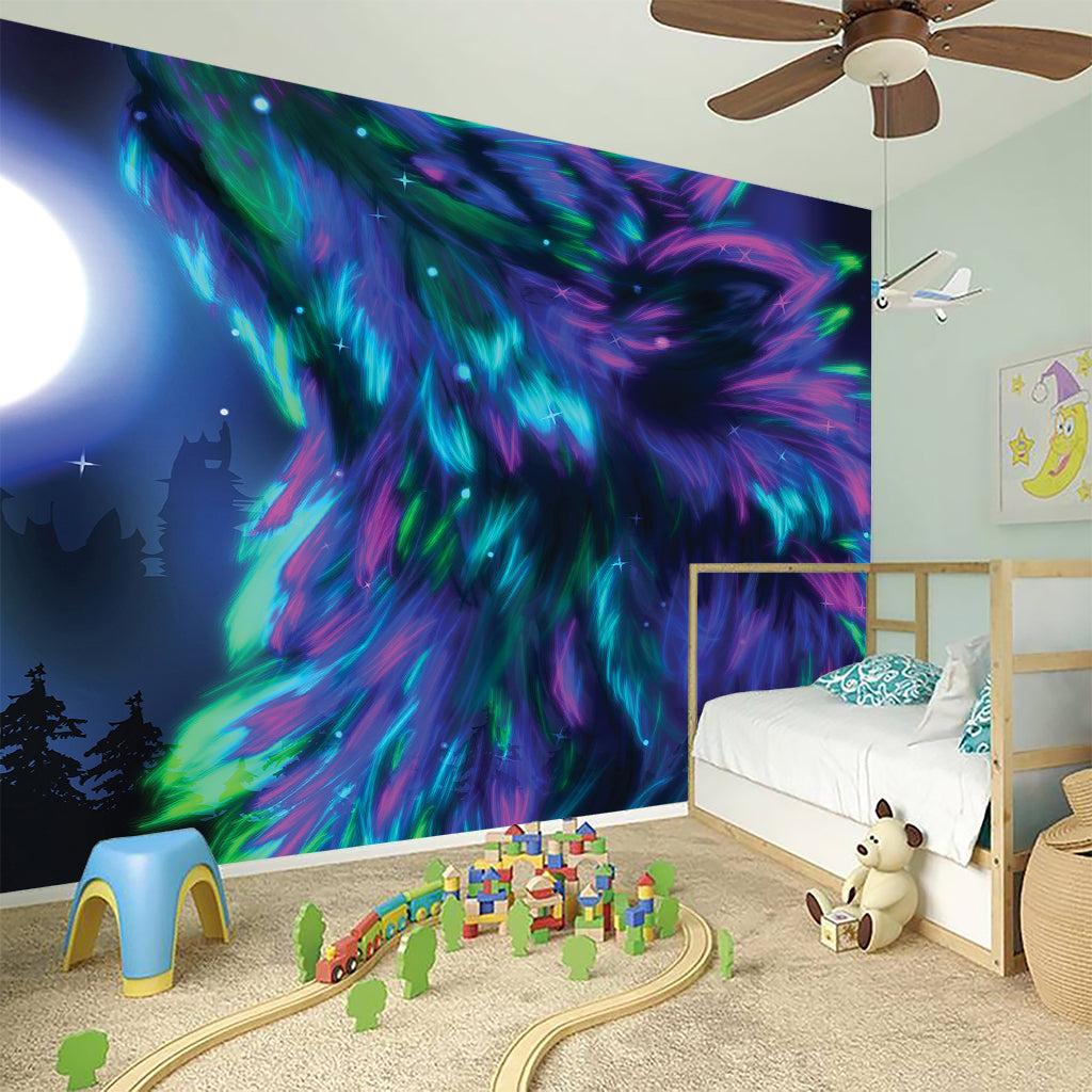 Aurora Howling Wolf Spirit Print Wall Sticker