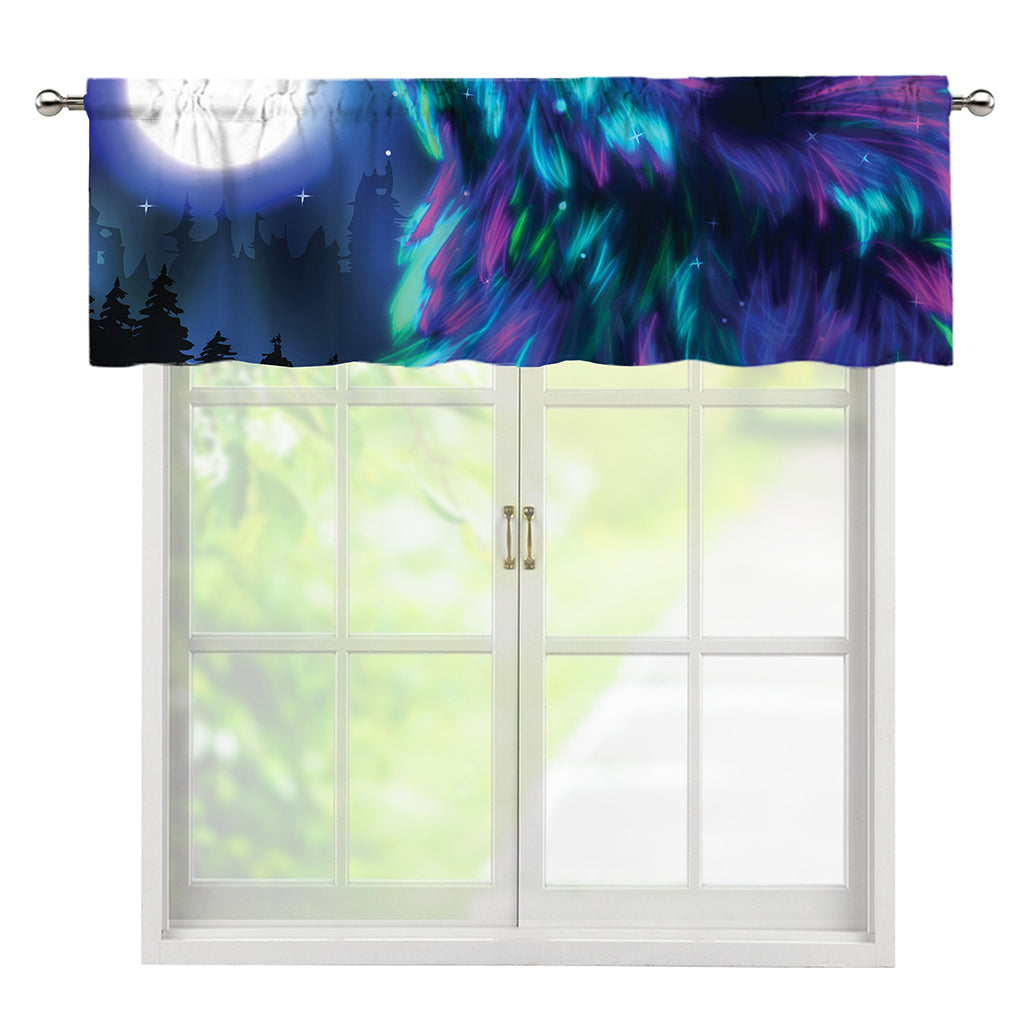 Aurora Howling Wolf Spirit Print Window Valance