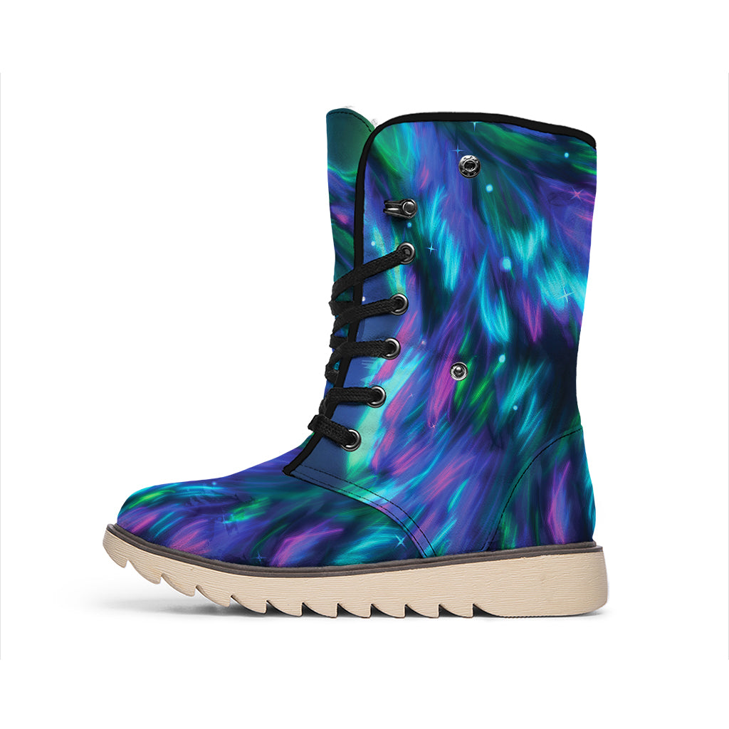 Aurora Howling Wolf Spirit Print Winter Boots