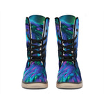 Aurora Howling Wolf Spirit Print Winter Boots