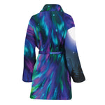 Aurora Howling Wolf Spirit Print Women's Bathrobe