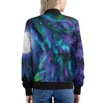 Aurora Howling Wolf Spirit Print Women's Bomber Jacket