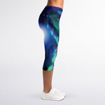Aurora Howling Wolf Spirit Print Women's Capri Leggings