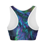 Aurora Howling Wolf Spirit Print Women's Sports Bra