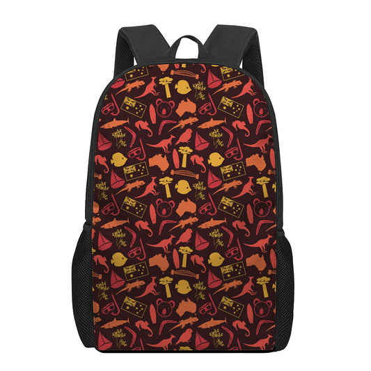 Australia Country Pattern Print 17 Inch Backpack