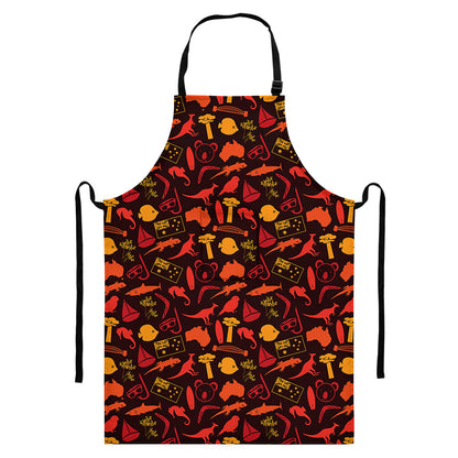 Australia Country Pattern Print Bib Apron With Pocket