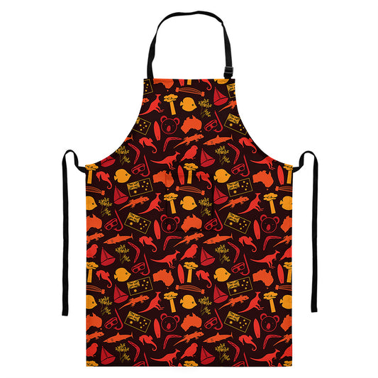 Australia Country Pattern Print Bib Apron With Pocket