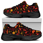Australia Country Pattern Print Black Chunky Shoes