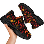 Australia Country Pattern Print Black Chunky Shoes