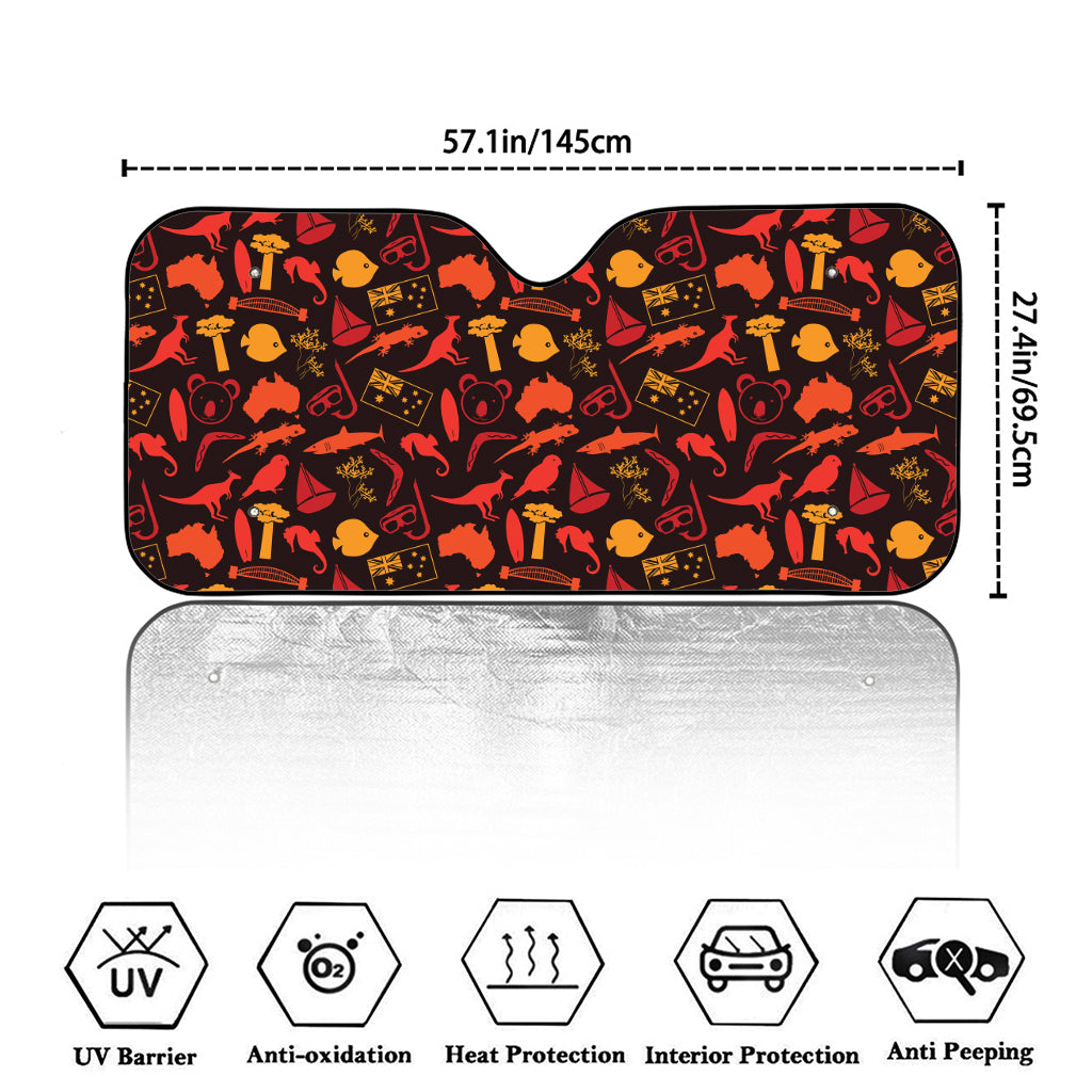 Australia Country Pattern Print Car Windshield Sun Shade